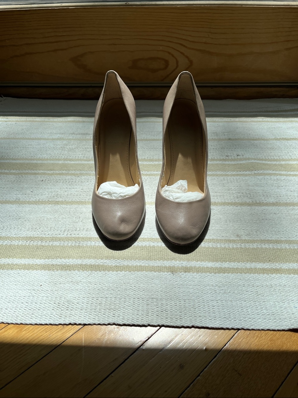 J. Crew Mona Leather pumps beige /  Warm Taupe Round-Toe High Heels size 6.5